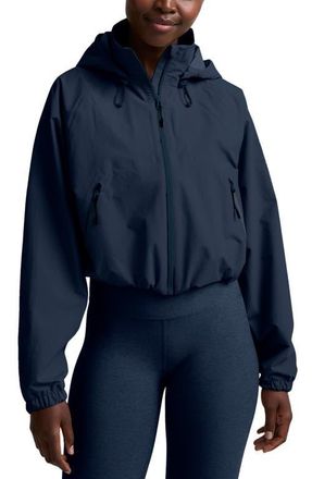 Beyond Yoga Cloudburst Adjustable Hooded Crop Jacket in Nocturnal Navy at Nordstrom, Size X-Large