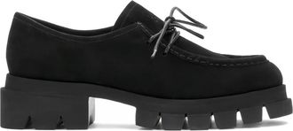 Kazar Su&egrave;de veterschoenen met profielzool - Dames - Veterschoenen - Zwart - 37 EU - Su&egrave;de - Schoenen