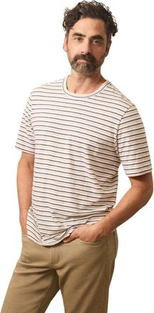 Faherty Mens Sunwashed Pocket Tee, Canyon Creek Stripe, Medium