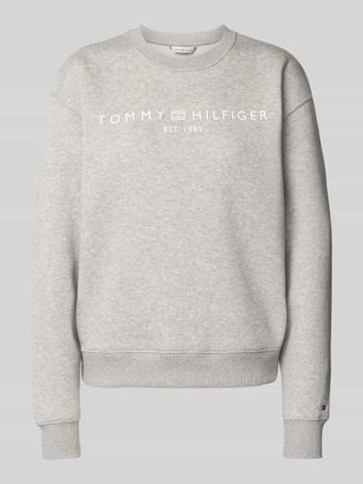 Tommy Hilfiger Relaxed Fit Sweatshirts aus Baumwoll-Mix in Hellgrau Melange, Gr&ouml;&szlig;e XL