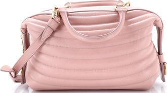 Ferragamo Convertible Top Handle Bowling Bag Quilted Leather