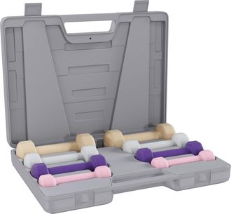 OEM Juego De Mancuernas De 8 Piezas 2x0,5 Kg 2x1 Kg 2x1,5 Kg 2x2 Kg Antideslizantes Y Estuche De Transporte Multicolor