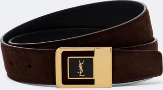 Saint Laurent Cassandre suede belt