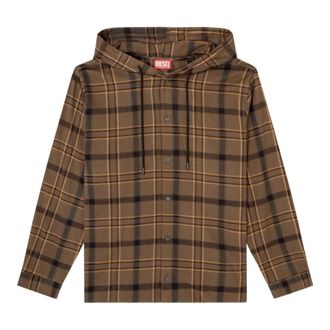 Diesel Light Jackets, male, Multicolor, Size: M Diesel Shirts Brown