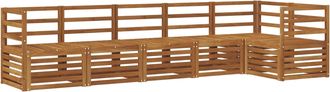 vidaXL Conjunto De Sof&aacute;s De Exterior 6 Uds. Natural Poli&eacute;ster Vidaxl