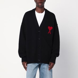 Ami Black wool Ami De Coeur cardigan