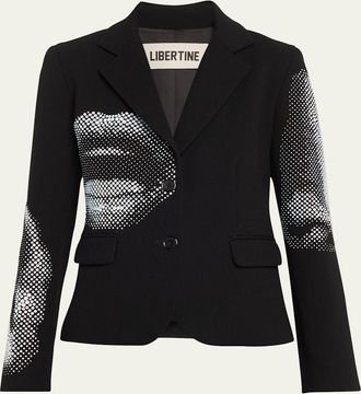 Libertine - Libertine Five Senses Crystal Single-Breasted Blazer