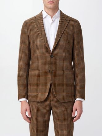 Tagliatore Single-Breasted Blazer in Virgin Wool and Cashmere with Prince of Wales Check