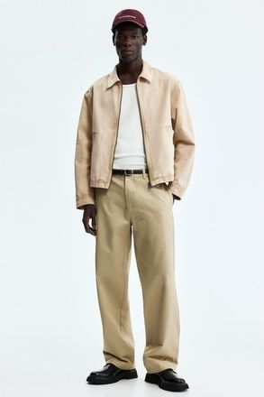 H&M Cotton jacket with collar in Beige at Nordstrom, Size Xx-Large