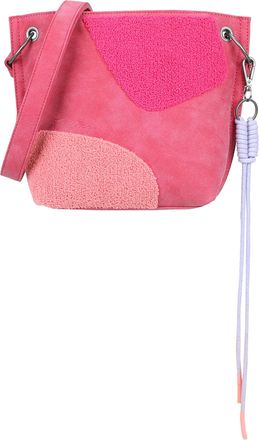 Fritzi Aus Preu&szlig;en Fritzi03 Limited Happy Flocked Shoulder Bag Faux Leather Womens Crossbody Handbag Festival City Vegan Flock-Smile Carabiner 22.5 x 20.5 x 8.5 cm - Bro