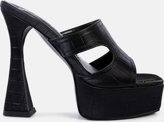 London Rag pda croc high heel platform sandals