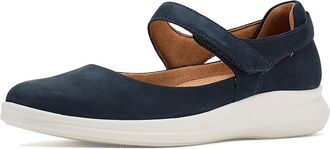 Clarks Lynell Strap Womens Dress Flat Shoes Navy Nubuck : 6.5 B - Medium