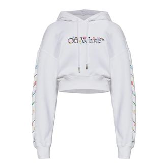 Off-white Hoodies, female, White, Size: 2XS Logo Sweatshirt