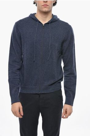 Corneliani CC COLLECTION Cashmere Blend Full Zip Sweater with Hood size 48