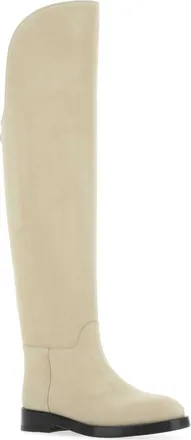 Durazzi Milano Womens Sand Suede Equestrian Boots Beige Stivali