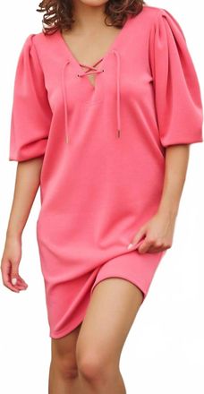 Esqualo Delia V-Neck Dress In Pink