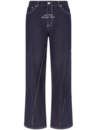GCDS Jeans Raw a gamba ampia - Blu