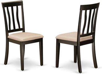East West Furniture ANC-CAP-C Antique dining room chair for kitchen With Cushion Seat in Cappuccino Finish