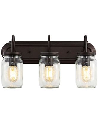 Jonathan Y Designs Jonathan Y Gaines 19.3In 3-Light Mason Jar Led Vanity