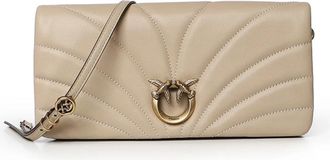 Pinko Crossbody Tas - Dames - Schoudertassen - Beige - ONE Size - Leer - Tassen