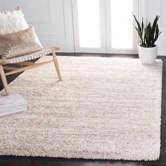 Safavieh Hudson Shag Machine Made Area Rug, Ivory / Beige Shag Flokati Style Easy Care