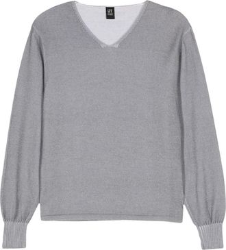 Gianfranco Ferre 2000 V-neck knitted jumper - women - Wool/Polyamide - L - Grey