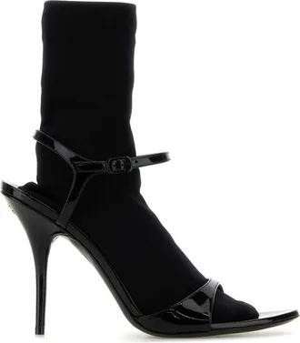 Balenciaga Black Leather Sock Heels
