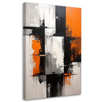 Feeby Cuadro En Lienzo, Abstracci&oacute;n En Tonos Naranjas, 80x120