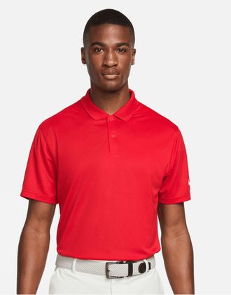 Nike Mens Victory Dri-FIT Polo Shirt (Obsidian Black/White) - Red - Size X-Large
