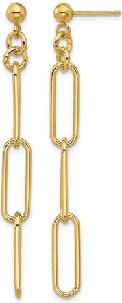 Diamond2Deal 14K Yellow Gold Paperclip Link Drop Dangle Earrings