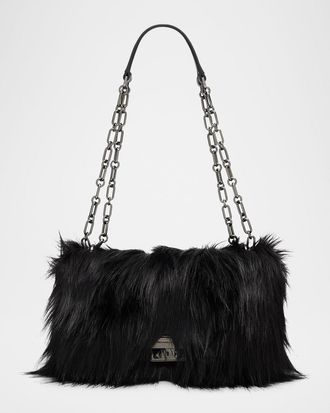 Michael Kors Tribeca Large Faux Fur Crossbody Bag
