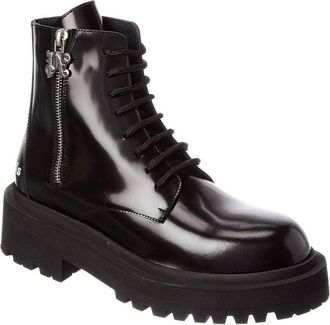 Palm Angels Ankle Leather Combat Boot
