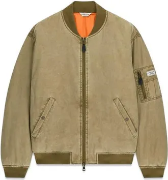 Guess Washed Bomber Jacket in Open Green at Nordstrom, Size Xx-Large