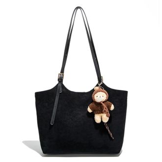 Generic Kexpery Faux Suede Vintage Synthetic Suede Handbag Large Capacity Frosted Finish Versatile Bag for Women