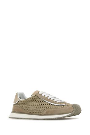 Dolce & Gabbana Perforated Fabric Sneaker - Beige