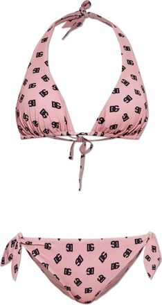 Dolce & Gabbana Tweedelig Badpak - Dames - Bikinis - Roze - XL - Tweed - Badmode