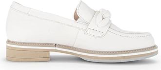 Gabor Comfortabele leren loafer - Dames - Loafers - Wit - 42 EU - Leer - Schoenen