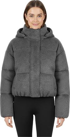 Jack Wills Dames-pufferjas met capuchon, standaardpasvorm (Grijs)