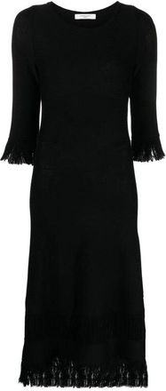 Charlott Maxi Kleedjes - Dames - Casual kleedjes - Zwart - L - Wol - Kleedjes