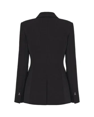 Patrizia Pepe Womens Blazer Double-Breasted Black Main Fabric: Polyester Jacket