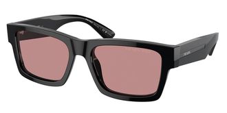 Prada PR 25ZSF Asian Fit Polarized 1AB05Z Mens Sunglasses Black Size 56