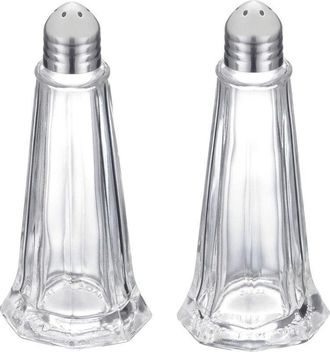 OEM Salero Y Pimentero, Juego De 2, Capacidad: Aprox. 40 Ml, Vidrio/acero Inoxidable, Nueva York, Plata/transparente