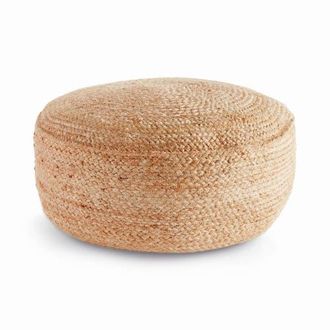 Napa Home & Garden Jute Round Pouf - Natural Jute & Foam Cotton - Firm Seating in Brown at Nordstrom