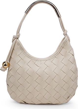 Moda Luxe Woven Faux Leather Shoulder Bag in Oatmilk at Nordstrom Rack