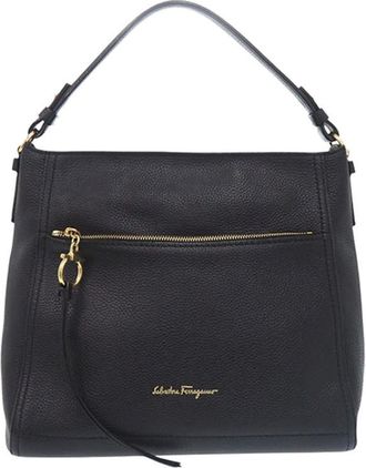 Ferragamo Pre-owned Ferragamo Pebbled Leather Ally Hobo Ladies BYOBSBGL0WC4J88W