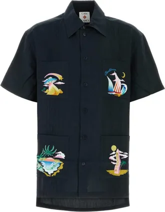 Casablanca Dark Grey Embroidered Shirt