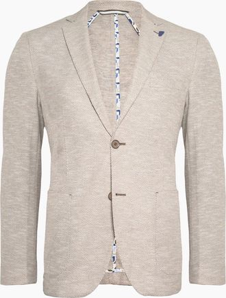 R2 Mens R2 NOTCH LAPEL JACKET BEIGE - Cream - Size: 46/Regular
