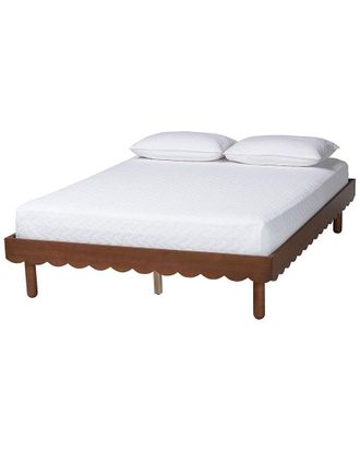 Baxton Studio Orianthe Wood Platform Bed Frame with Scalloped Edge Design