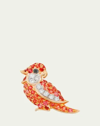 Mio Harutaka Orange Little Bird Earring, Single (Right)