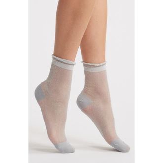 Casa Clara Love Noelle Sparkle Crew Socks in Sky Blue at Nordstrom